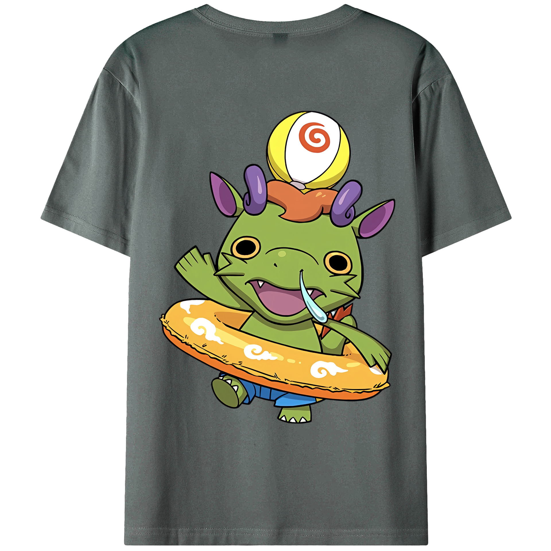 （画像用） 妖怪ウォッチ Yo-kai Watch 綿100％ メンズ半袖Tシャツ（バックプリント） 通気性